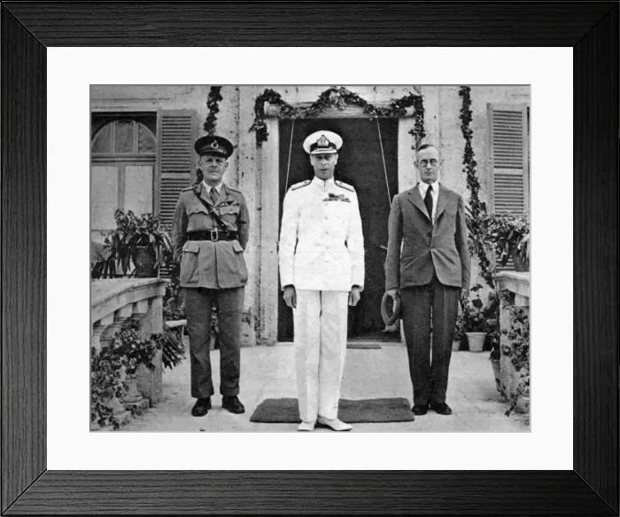 Framed Print : King George VI visits Malta in 1943 Framed Print : King George VI visits Malta in 1943