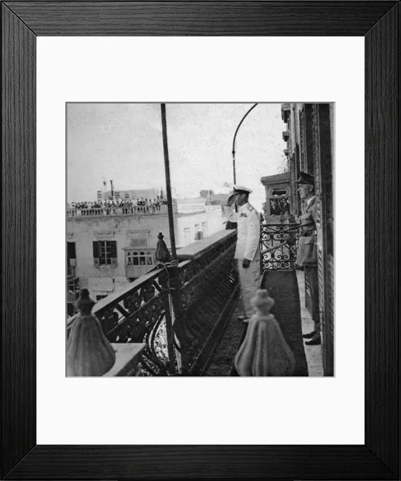 Framed Print : King George VI visits Malta in 1943