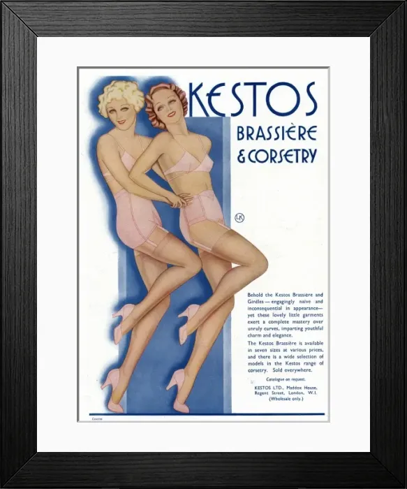 Framed Print : Kestos underwear advert 1934 Framed Print : Kestos underwear advert 1934