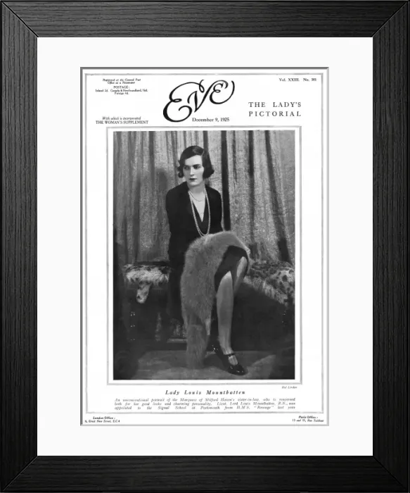 Framed Print : Lady Edwina Mountbatten on front cover of Eve Framed Print : Lady Edwina Mountbatten on front cover of Eve