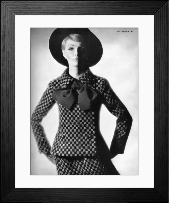 Framed Print : Dior check suit, 1965 Framed Print : Dior check suit, 1965