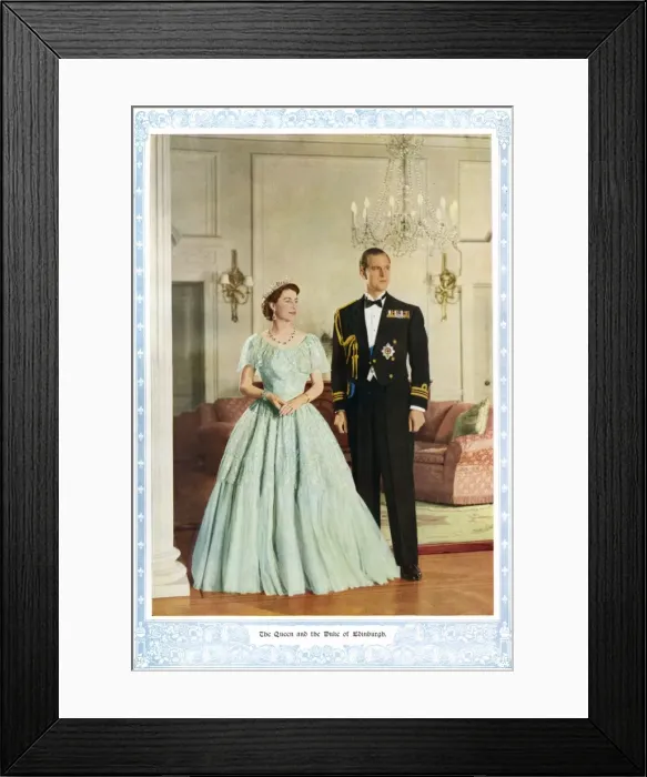 Framed Print : Portrait of The Queen and the Duke of Edinburgh Framed Print : Portrait of The Queen and the Duke of Edinburgh