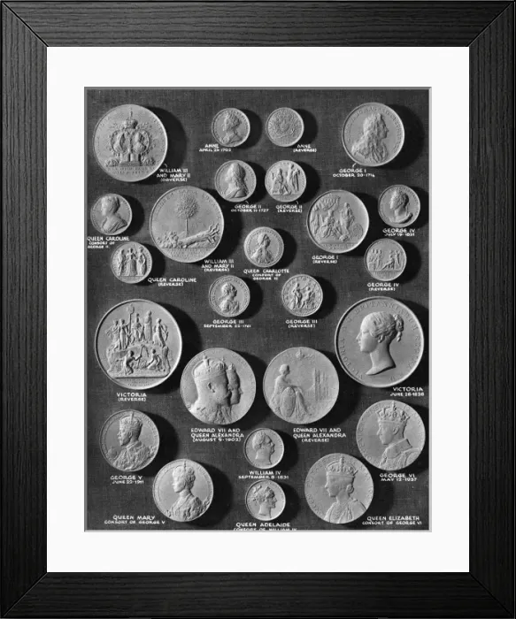 Framed Print : Coronation Medals