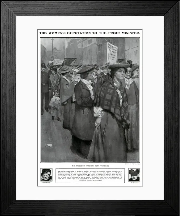 Framed Print : Womens deputation over the rights to vote 1905 Framed Print : Womens deputation over the rights to vote 1905