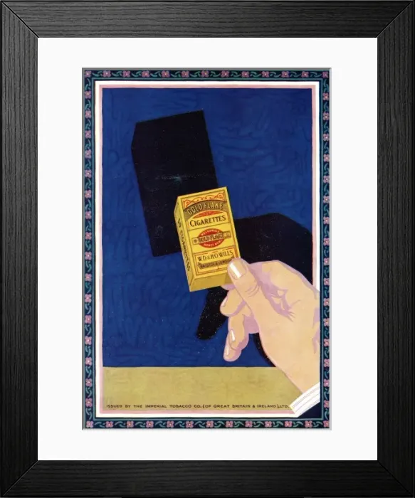 Framed Print : Wills Gold Flake Cigarettes - Advertisement Framed Print : Wills Gold Flake Cigarettes - Advertisement