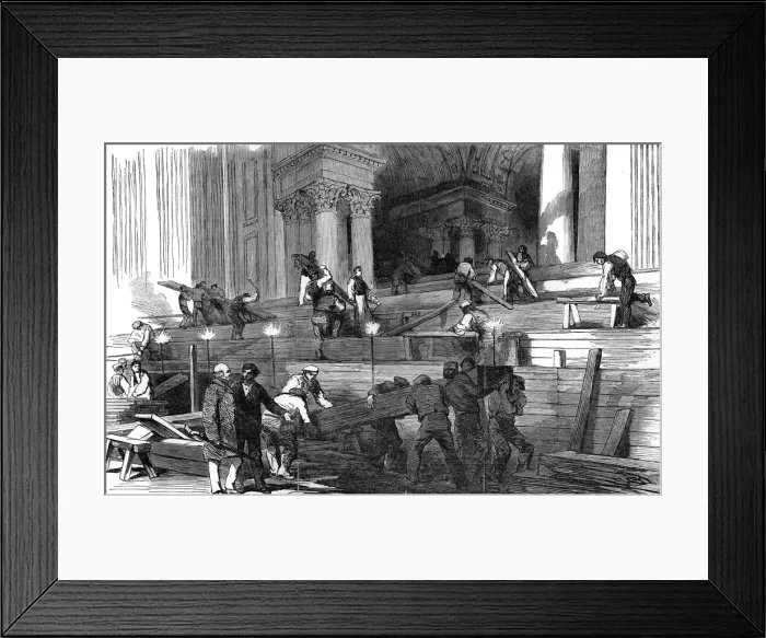 Framed Print : Preparations for the funeral of the Duke of Wellington, 1852