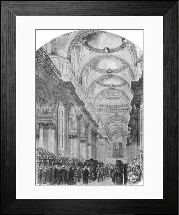 Framed Print : The funeral of the Duke of Wellington, 1852