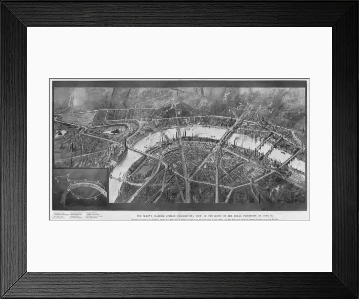 Framed Print : Queen Victoria Diamond Jubilee 1897 - Royal procession rout