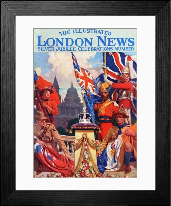 Framed Print : King George V Silver Jubilee celebrations, ILN cover, 1935 Framed Print : King George V Silver Jubilee celebrations, ILN cover, 1935