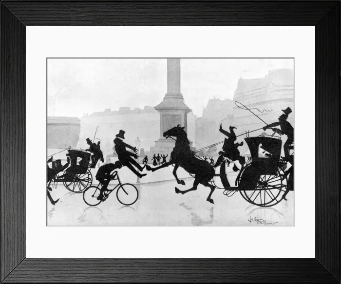 Framed Print : Traffic chaos in silhouette