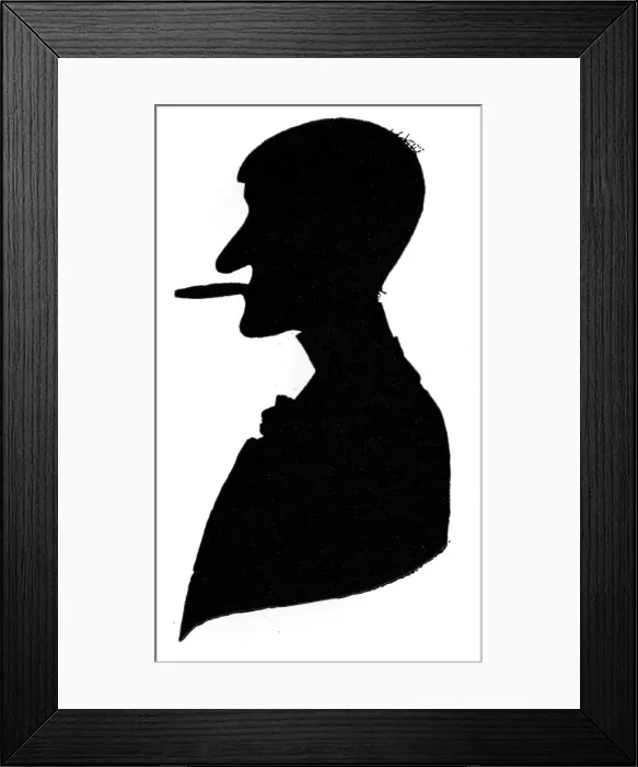 Framed Print : Silhouette of Phil May Framed Print : Silhouette of Phil May
