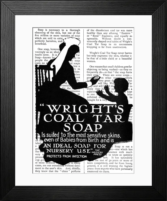 Framed Print : Wrights Coal Tar Soap advertisement