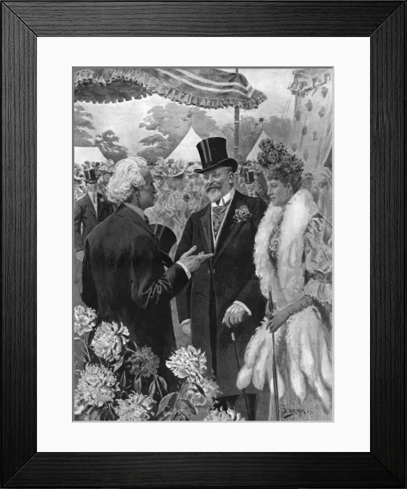 Framed Print : Mark Twain meets Edward VII and Queen Alexandra, 1907 Framed Print : Mark Twain meets Edward VII and Queen Alexandra, 1907