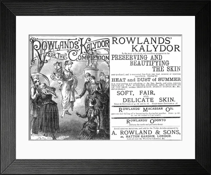 Framed Print : Rowlands Kalydor advertisement, 1887 Framed Print : Rowlands Kalydor advertisement, 1887