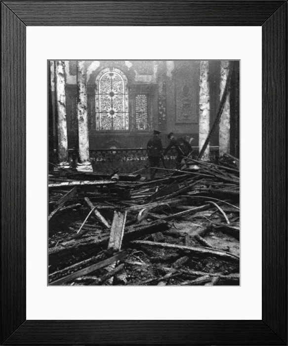 Framed Print : After the fire at Madame Tussauds, 1925