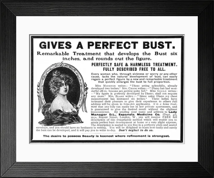Framed Print : Bust developer advertisement, 1903 Framed Print : Bust developer advertisement, 1903