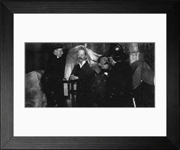 Framed Print : Chamber of Horrors waxworks damaged by water, 1925
