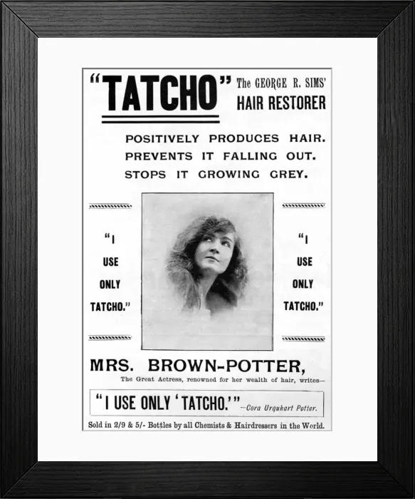 Framed Print : Advertisement for Tatcho - George R. Sims hair restorer, 189 Framed Print : Advertisement for Tatcho - George R. Sims hair restorer, 189