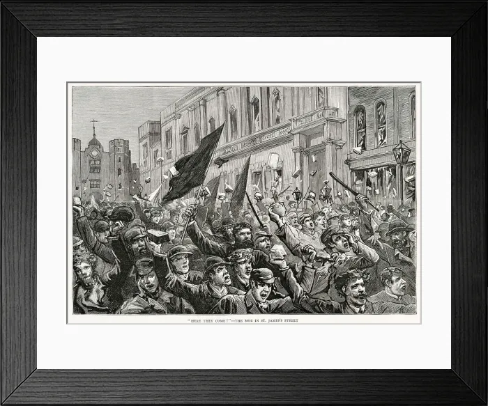 Framed Print : Rioting in the West End of London 1886 Framed Print : Rioting in the West End of London 1886