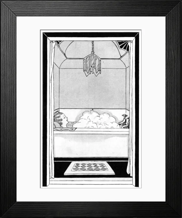 Framed Print : Enjoying a soak in the bath, 1930 Framed Print : Enjoying a soak in the bath, 1930