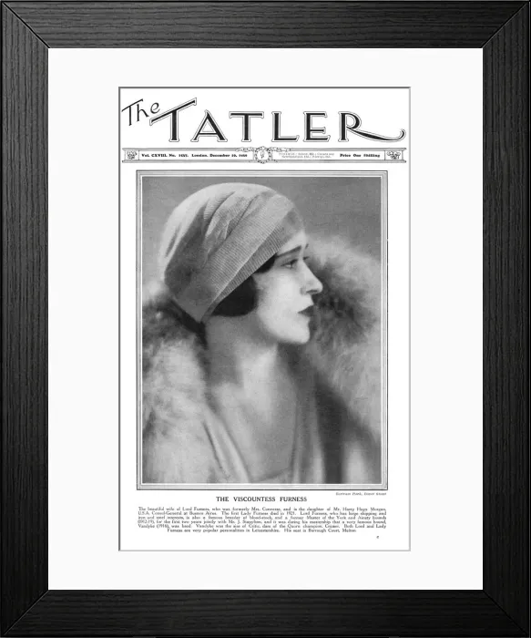Framed Print : Tatler front cover featuring Viscountess Furness