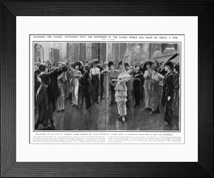 Framed Print : Tea tango craze: learning to Tango, 1913 Framed Print : Tea tango craze: learning to Tango, 1913