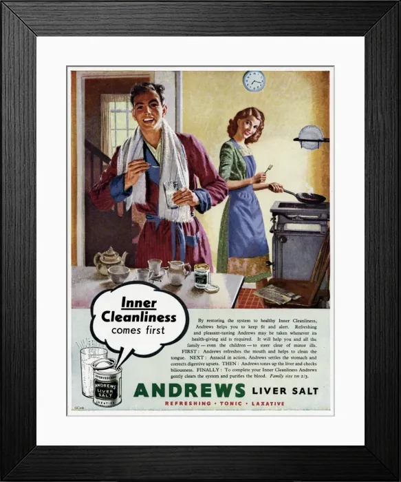 Framed Print : Advert for Andrews Liver Salts