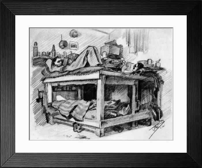 Framed Print : Eight-sleeper bunk in Stalag XXI D