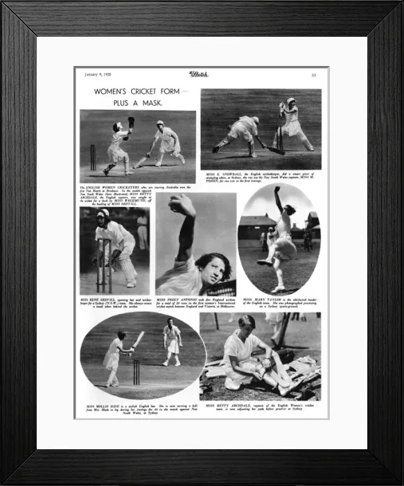 Framed Print : Womens cricket tour, 1935 Framed Print : Womens cricket tour, 1935