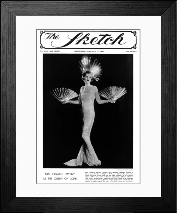 Framed Print : Sketch cover - Mrs Charles Sweeny as the Queen of Light Framed Print : Sketch cover - Mrs Charles Sweeny as the Queen of Light