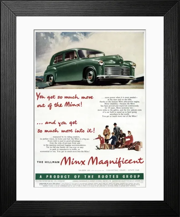 Framed Print : Hillman Minx Magnificent