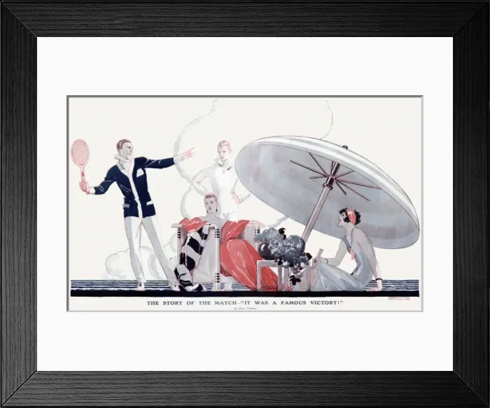 Framed Print : Fashionable Holiday makers back from tennis