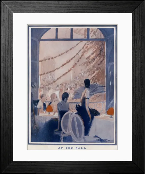 Framed Print : Fashionable folk at a ball Framed Print : Fashionable folk at a ball