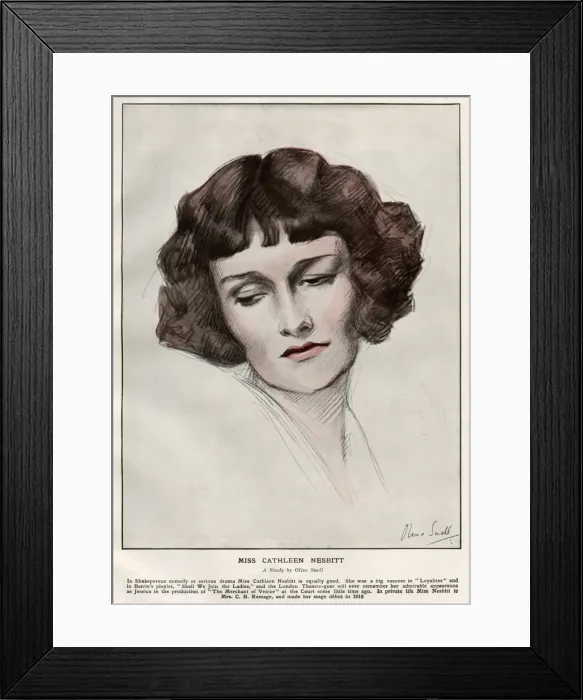 Framed Print : Miss Cathleen Nesbitt, A study by Olive Snell