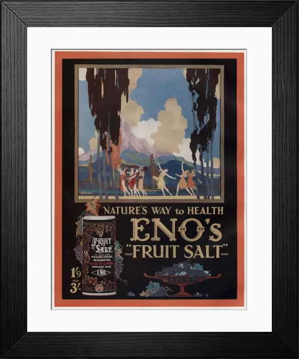 Framed Print : Enos Fruit Salt Advertisement Framed Print : Enos Fruit Salt Advertisement