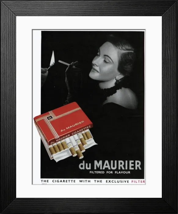 Framed Print : Advertisement for Du Maurier cigarettes Framed Print : Advertisement for Du Maurier cigarettes