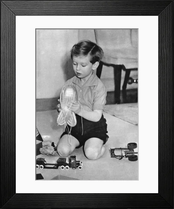 Framed Print : Duke of Kent as a boy with barrage balloon toy Framed Print : Duke of Kent as a boy with barrage balloon toy