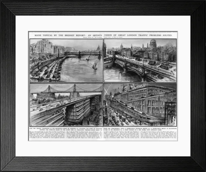 Framed Print : The Bressey Traffic Report, 1938: future predictions Framed Print : The Bressey Traffic Report, 1938: future predictions