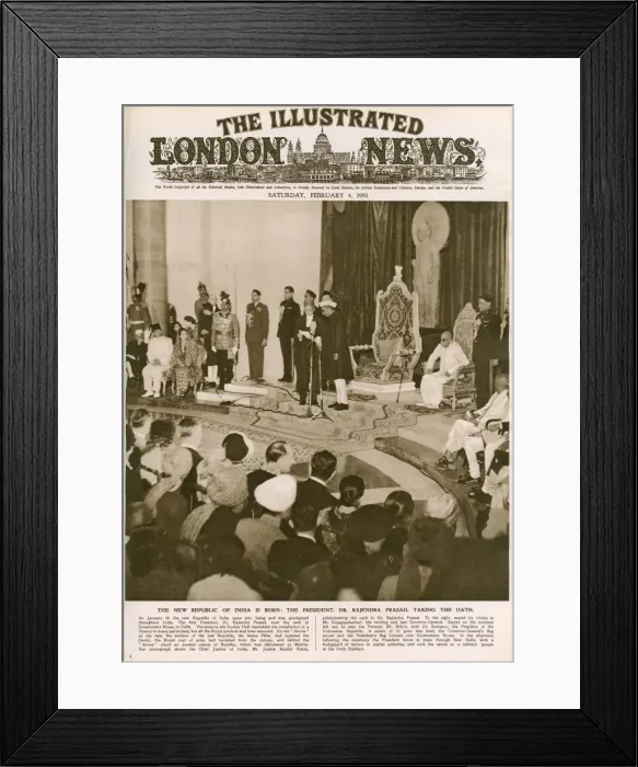 Framed Print : Republic of India declared, 1950