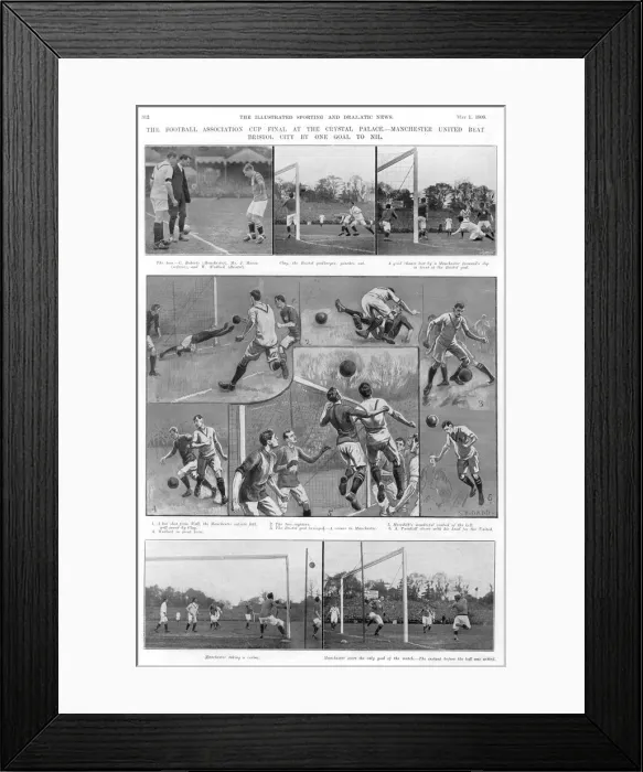 Framed Print : 1909 FA Cup Final: Manchester United beats Bristol City 1-0 Framed Print : 1909 FA Cup Final: Manchester United beats Bristol City 1-0