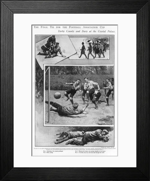 Framed Print : 1903 FA Cup Final: Derby County beats Bury 6-0