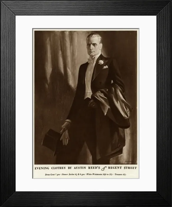 Framed Print : Advert for mens evening clothes 1930 Framed Print : Advert for mens evening clothes 1930