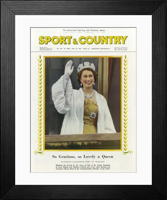 Framed Print : Sport & Country Coronation Number, Queen Elizabeth II Framed Print : Sport & Country Coronation Number, Queen Elizabeth II