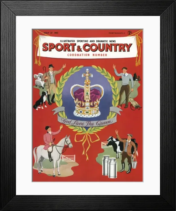 Framed Print : Sport & Country Coronation Number, Front cover, 1953 Framed Print : Sport & Country Coronation Number, Front cover, 1953