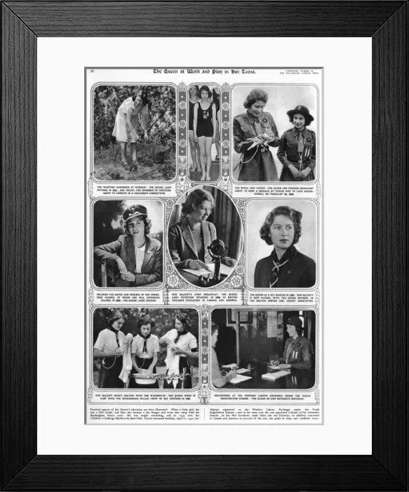 Framed Print : Queen Elizabeth II at work & play in her teens Framed Print : Queen Elizabeth II at work & play in her teens