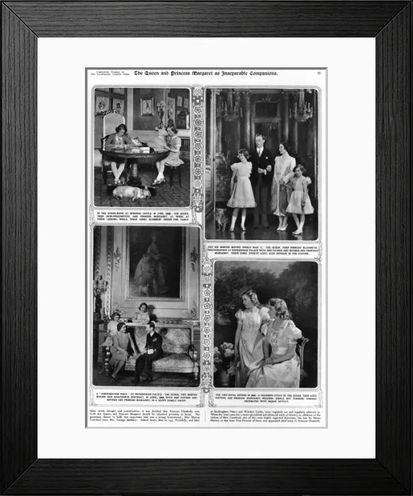 Framed Print : Queen Elizabeth II & Princess Margaret as inseparable compan