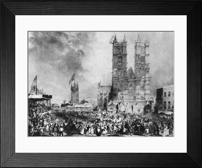 Framed Print : Annexe built on Westminster Abbey for William IV coronation Framed Print : Annexe built on Westminster Abbey for William IV coronation