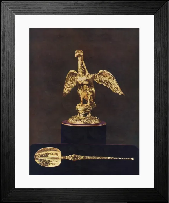 Framed Print : The Golden Ampulla and the Anointing Spoon Framed Print : The Golden Ampulla and the Anointing Spoon