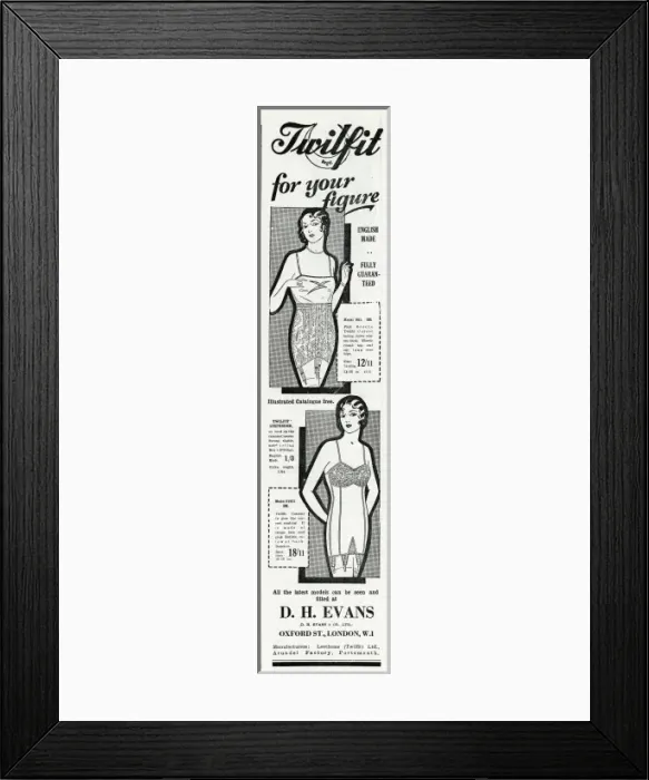 Framed Print : Advert for Twilfit corsets 1931 Framed Print : Advert for Twilfit corsets 1931