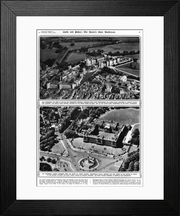 Framed Print : The Queens state residences: Windsor Castle and Buckingham Framed Print : The Queens state residences: Windsor Castle and Buckingham